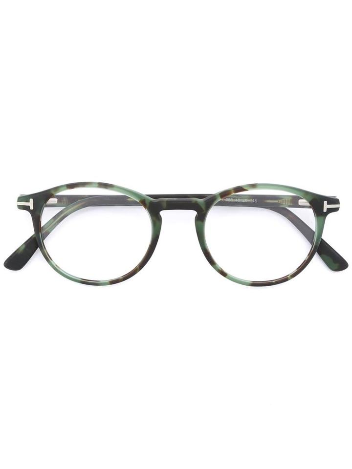 Tom Ford Eyewear Soft Square Glasses, Green, Acetate/metal (other)