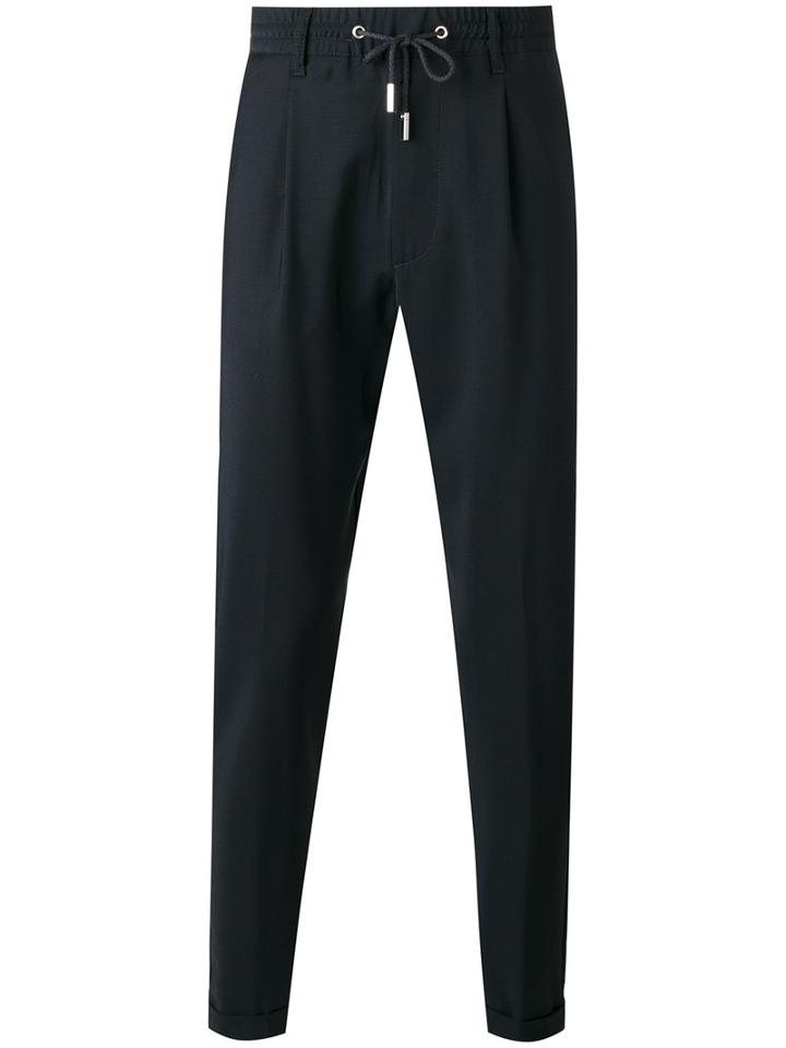 Eleventy Drawstring Trousers, Men's, Size: 31, Black, Wool/spandex/elastane