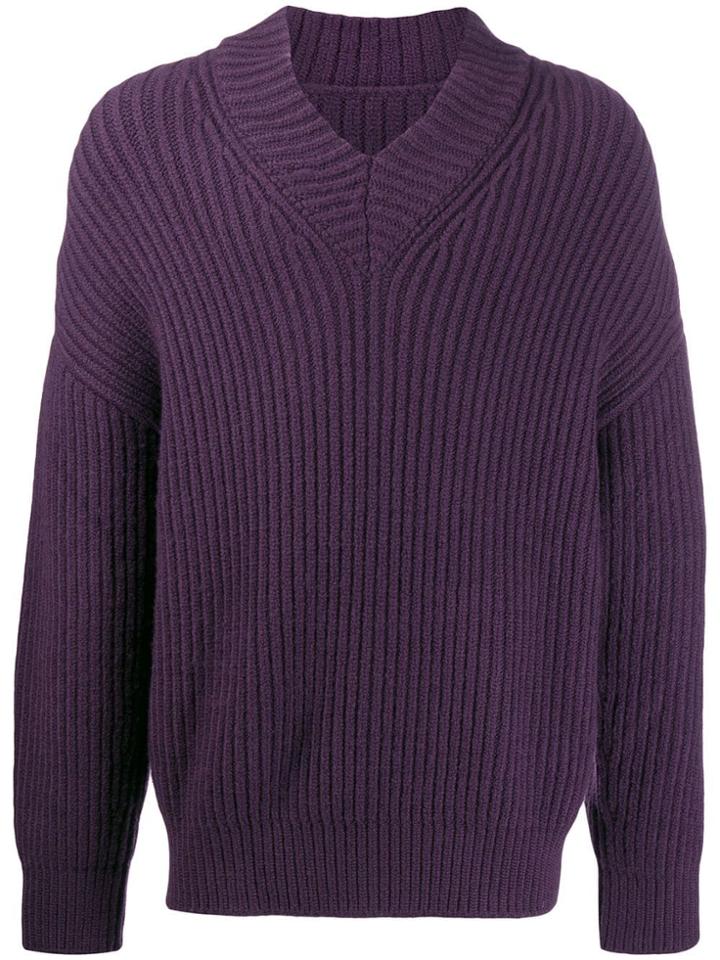 Nanushka Oversized V-neck Jumper - Purple
