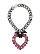 Lanvin Oversized Heart Pendant Necklace, Women's, Metallic