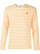 Comme Des Garçons Play Mini Heart Striped T-shirt - Yellow & Orange