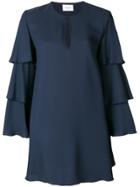Dondup Frill-sleeve Shift Dress - Blue