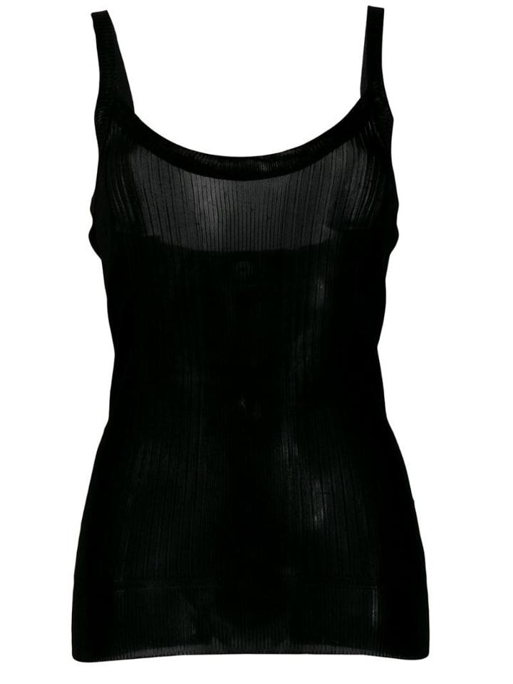 Dolce & Gabbana Pre-owned 2000's Sheer Ribbed Tank - Black