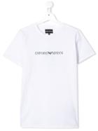 Emporio Armani Kids Teen Contrast Side Panelled T-shirt - White
