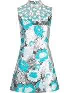 Michael Kors Brocade Embroidered Shift Dress - Blue