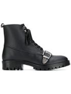 Trussardi Jeans Buckled Ankle Boots - Black