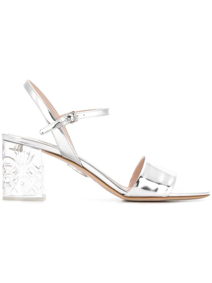 Miu Miu Crystal Heel Sandals - Silver