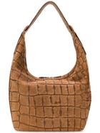 Tissa Fontaneda Croco Embossed Tote Bag - Brown