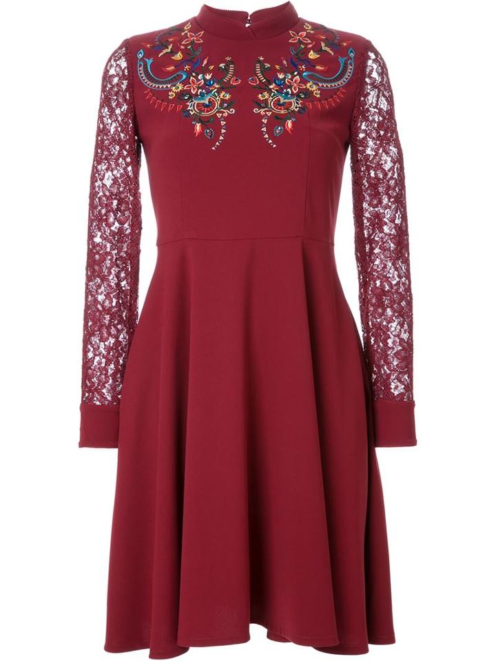 Murral Lace Sleeve Flared Dress