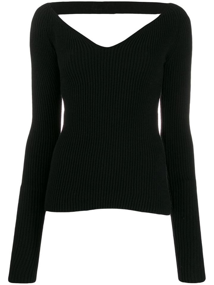 Nº21 Bardot-neckline Knitted Top - Black