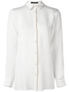 Etro Velvet Trim Shirt, Women's, Size: 48, White, Silk