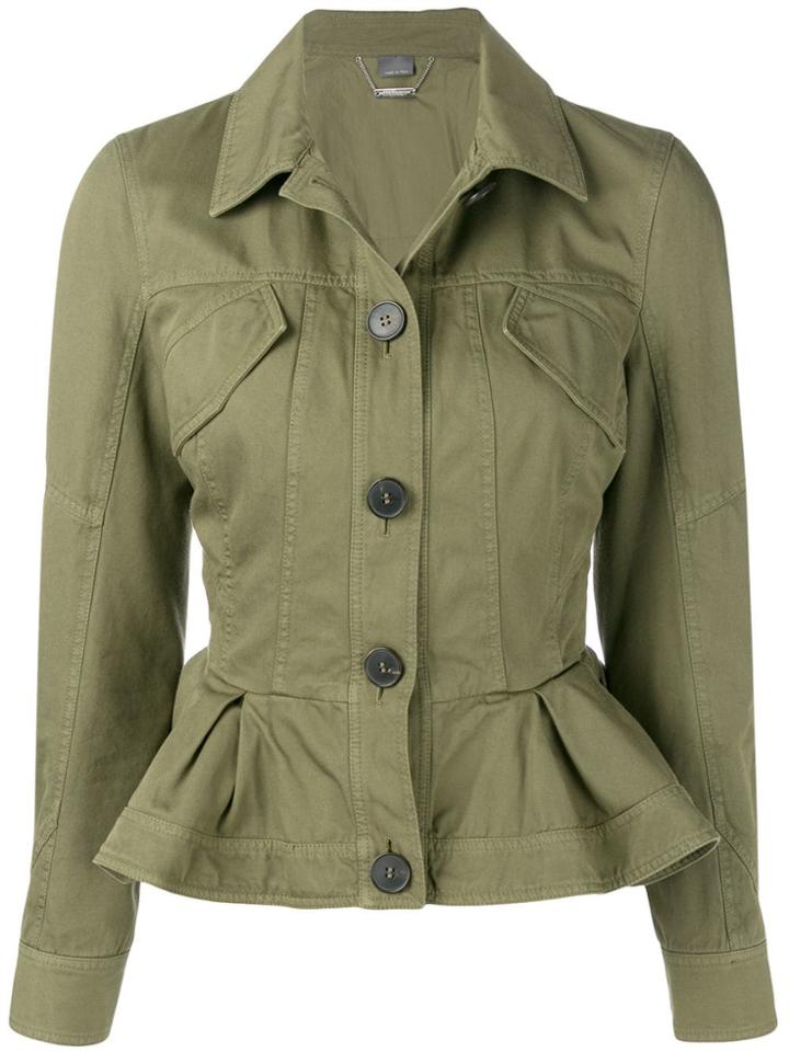 Alexander Mcqueen Ruffled Fitted Jacket - Green