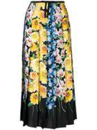 Gucci Florage Print Pleated Skirt - Multicolour