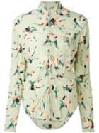 Marni - Floral Printed Shirt - Women - Silk - 42, Green, Silk