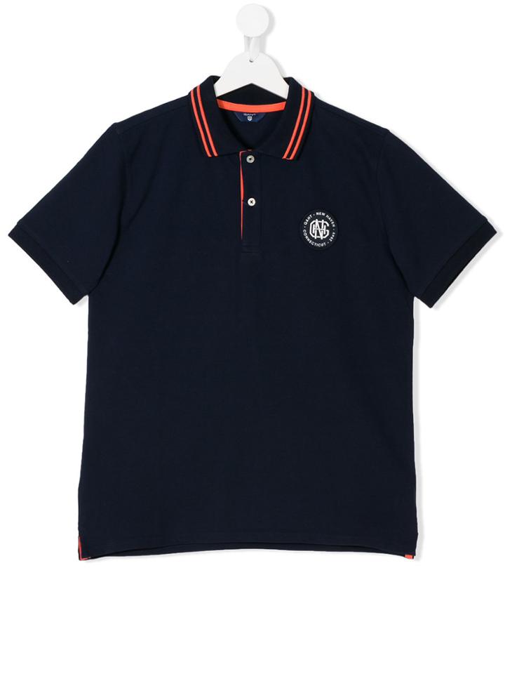 Gant Kids Logo Patch Polo Shirt - Blue