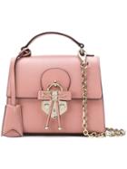 Salvatore Ferragamo Gancio Embellished Top Handle Bag - Pink & Purple