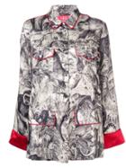 F.r.s For Restless Sleepers Printed Satin Shirt - Black