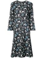 Christian Siriano Zip Front Dress With Flared Sleeves - Black