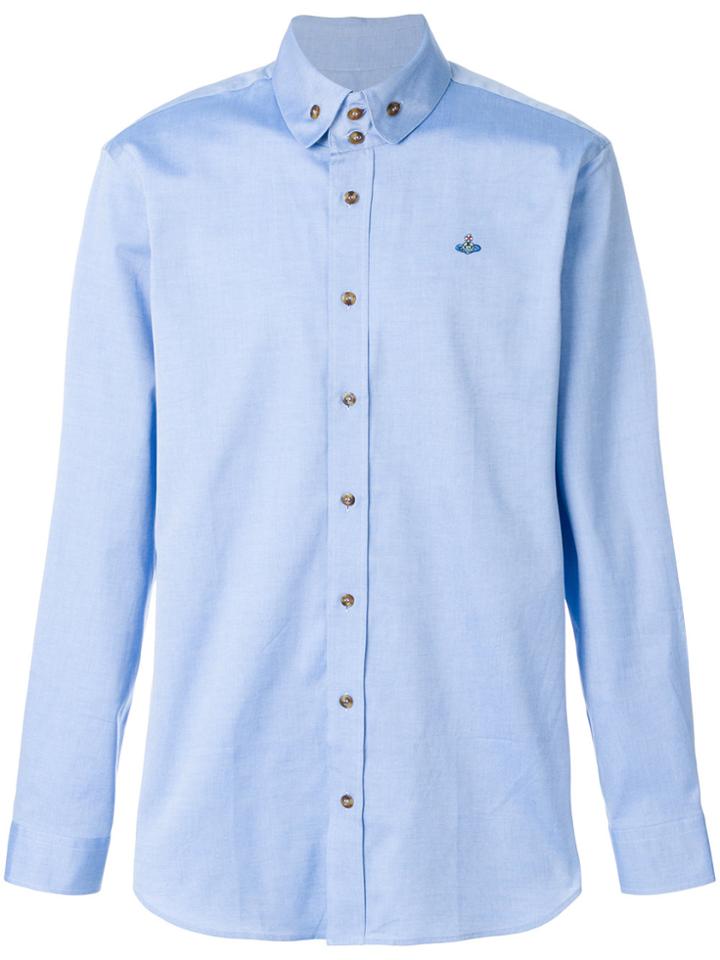 Vivienne Westwood Anglomania Logo Embroidered Shirt - Blue
