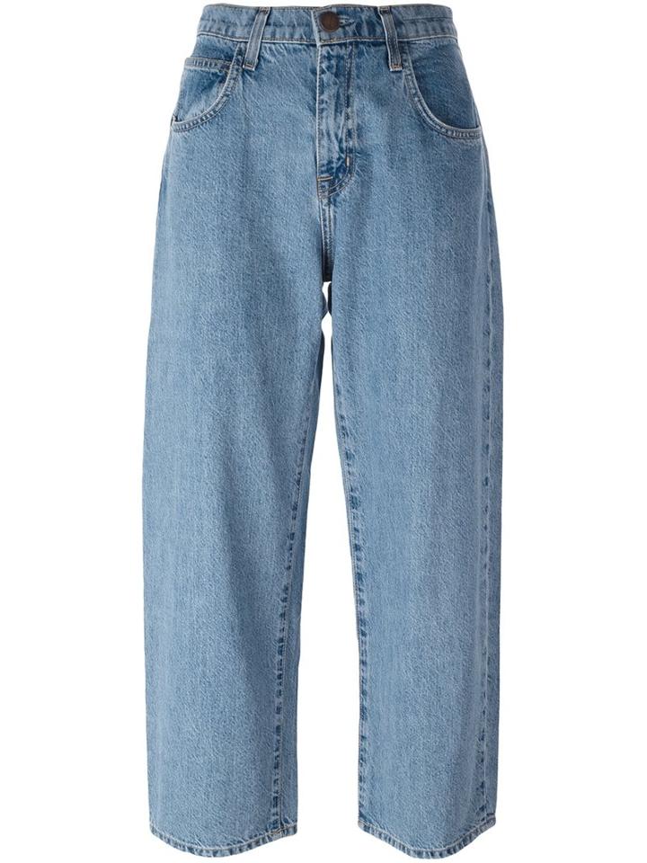Current/elliott Wide-leg Classic Jeans, Women's, Size: 30, Blue, Cotton/lyocell