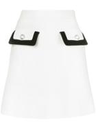 Miu Miu Button Embellished Mini Skirt - White