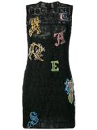 Versace Embroidered Alphabet Dress - Black