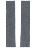 Miu Miu Long Knitted Mittens - Grey