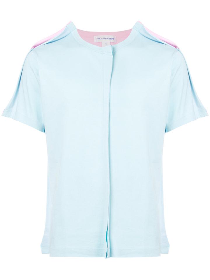 Comme Des Garçons Shirt Colour Block Exposed Hem T-shirt - Blue