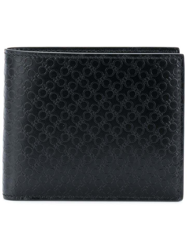 Salvatore Ferragamo Embossed Bi-fold Wallet - Black