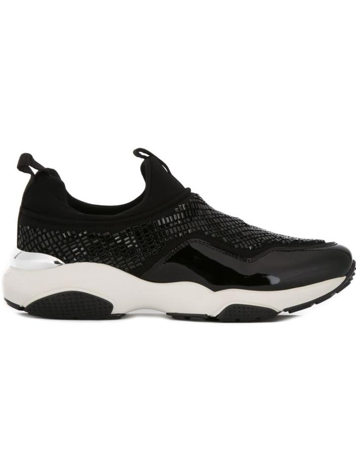 Salvatore Ferragamo Giolly Sneakers, Women's, Size: 38.5, Black, Leather/neoprene/pvc