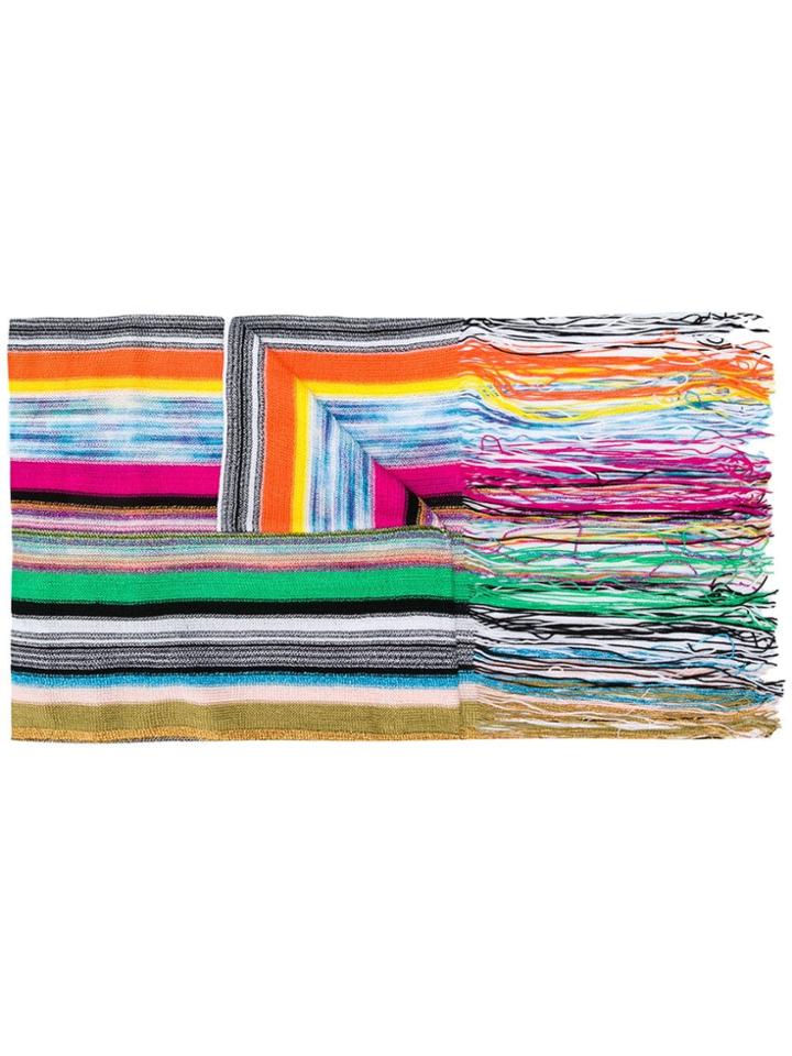 Missoni Multicoloured Striped Scarf - Green