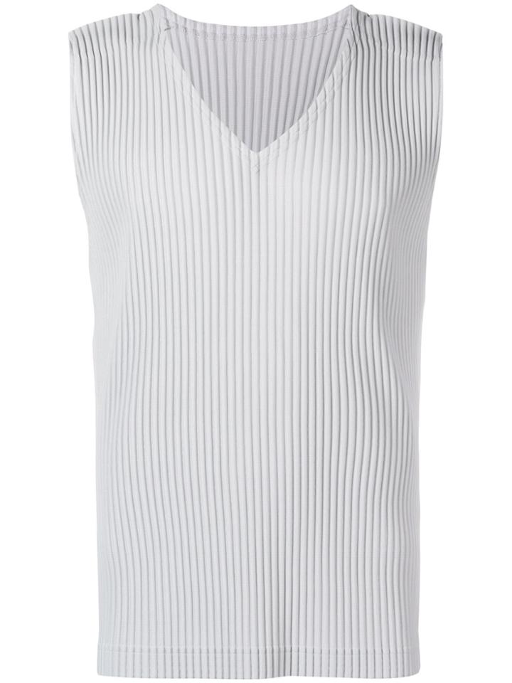 Homme Plissé Issey Miyake Ribbed Tank Top - Grey