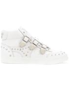 Hysteric Glamour Studded Hi-top Buckled Sneakers - White