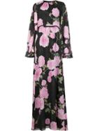 Giambattista Valli Floral Print Maxi Dress, Women's, Size: 40, Black, Silk