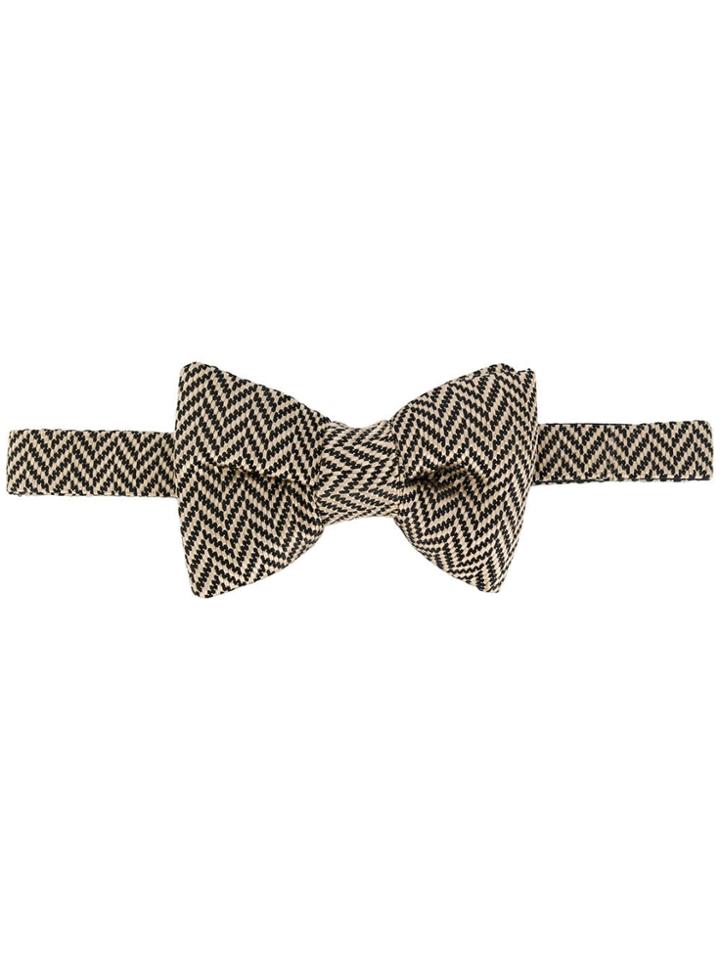 Tom Ford Chevron Bow Tie - Neutrals