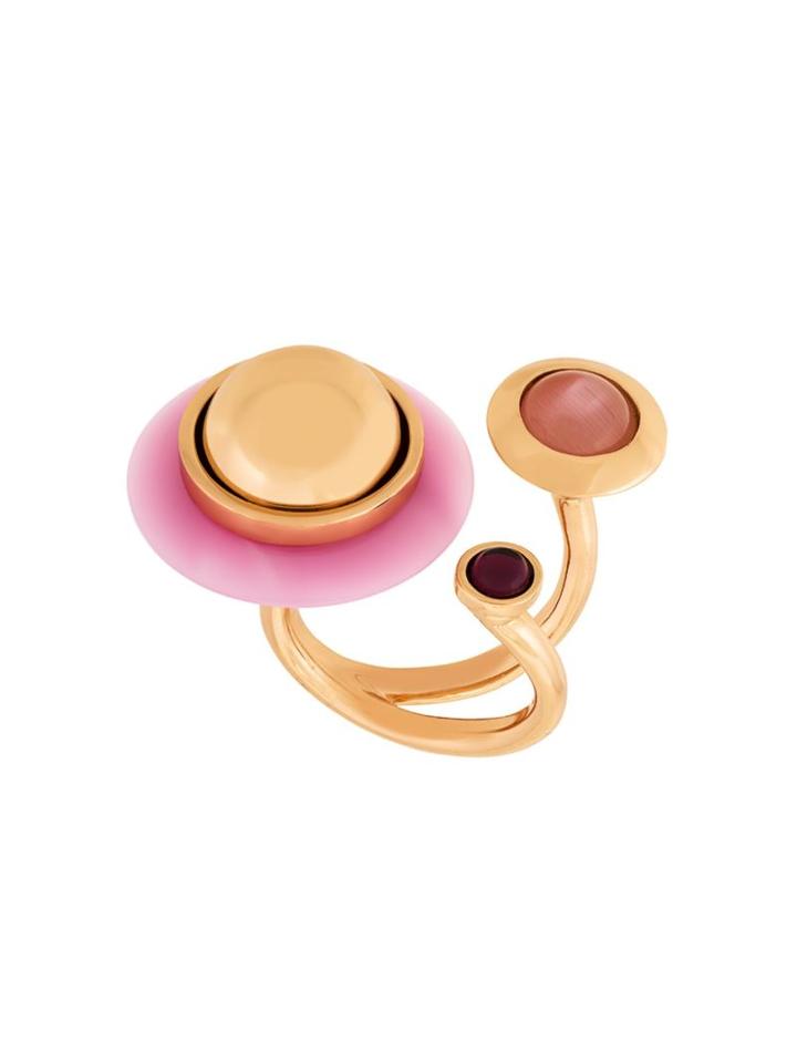 Eshvi Astro 1 Ring, Women's, Size: 54.4, Metallic, Amethyst/rose Gold Plated Brass