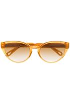 Chloé Eyewear Cat-eye Tinted Sunglasses - Gold