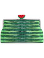 Sarah's Bag Watermelon Clutch, Women's, Green, Cotton/polyester/viscose/pvc