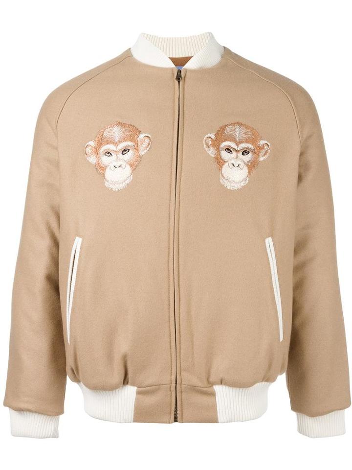 Lc23 'monkey' Patches Bomber, Men's, Size: Xs, Brown, Virgin Wool/cashmere/nylon/polyamide