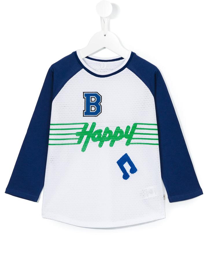 Stella Mccartney Kids - Happy Longsleeved T-shirt - Kids - Cotton/polyester - 5 Yrs, White