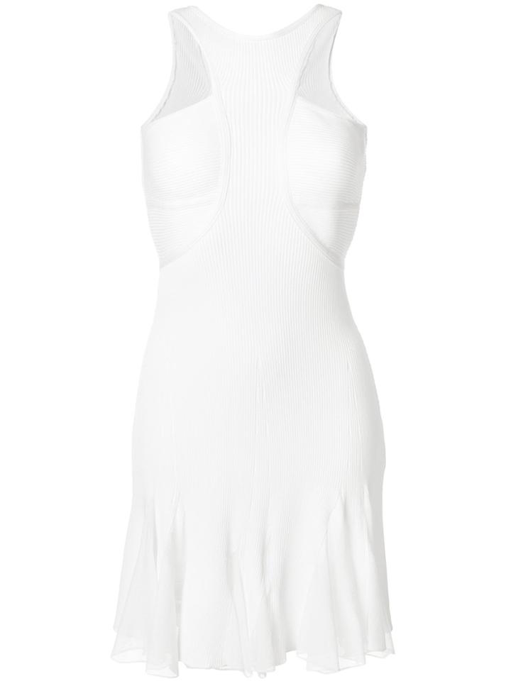 Roberto Cavalli Pleated Ribbed Dress - White