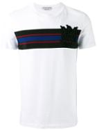 Alexander Mcqueen Appliqué Stripe T-shirt, Men's, Size: Xl, White, Cotton