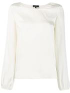 Theory Long-sleeve Shift Blouse - Neutrals