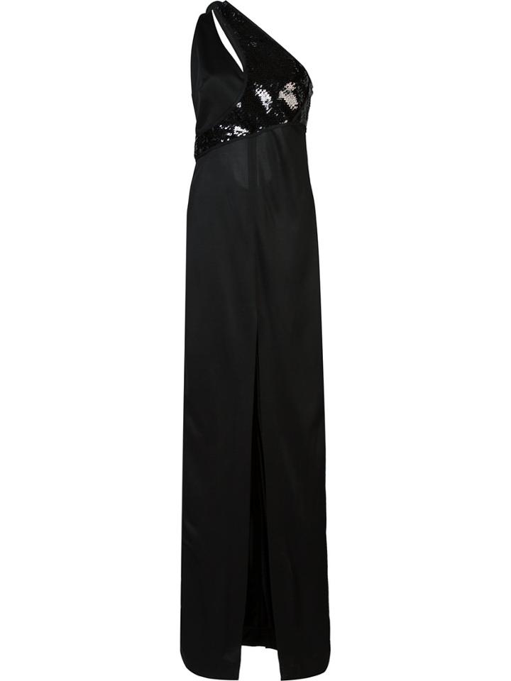 Mugler Sequinned One-shoulder Dress - Black