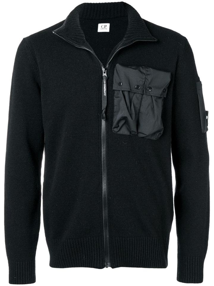 Cp Company Zip Through Lens Cardigan - Black