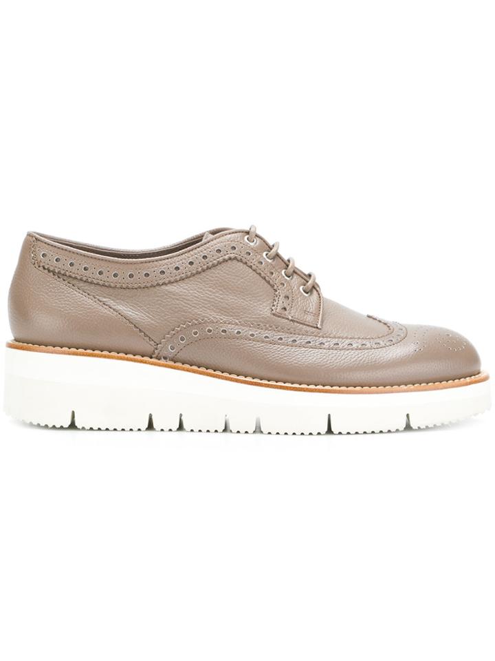 Santoni Wedged Brogues - Nude & Neutrals