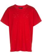 Amiri Distressed Detail T-shirt - Red