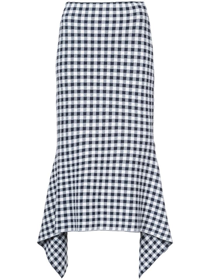 Rosetta Getty Checked Draped Skirt - Blue