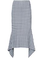 Rosetta Getty Checked Draped Skirt - Blue