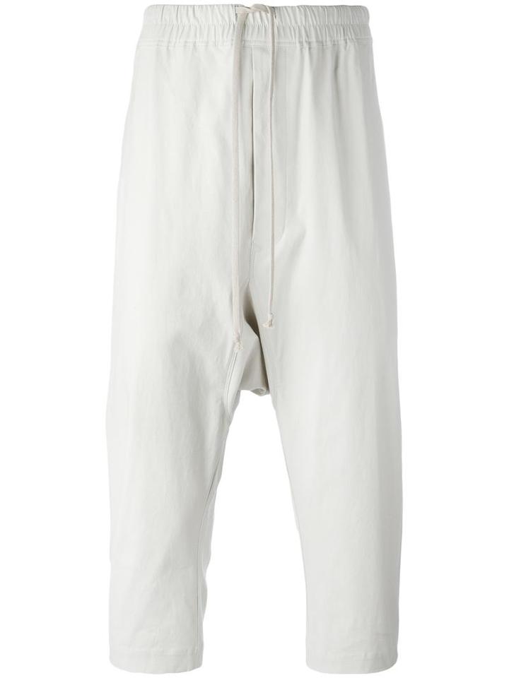Rick Owens Drop-crotch Cropped Trousers, Men's, Size: 48, Nude/neutrals, Cotton/rubber